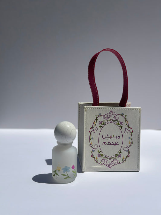 Perfume with leather bag